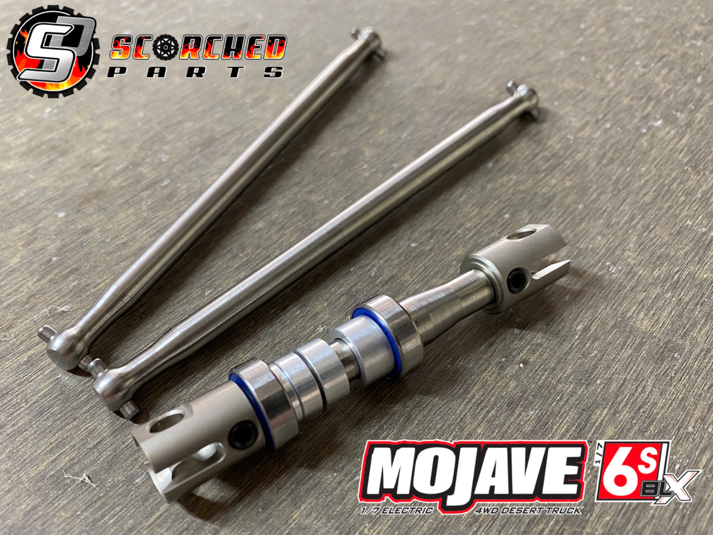 Titanium Centre Drive Shaft and Pinocchio spool set for Arrma Mojave