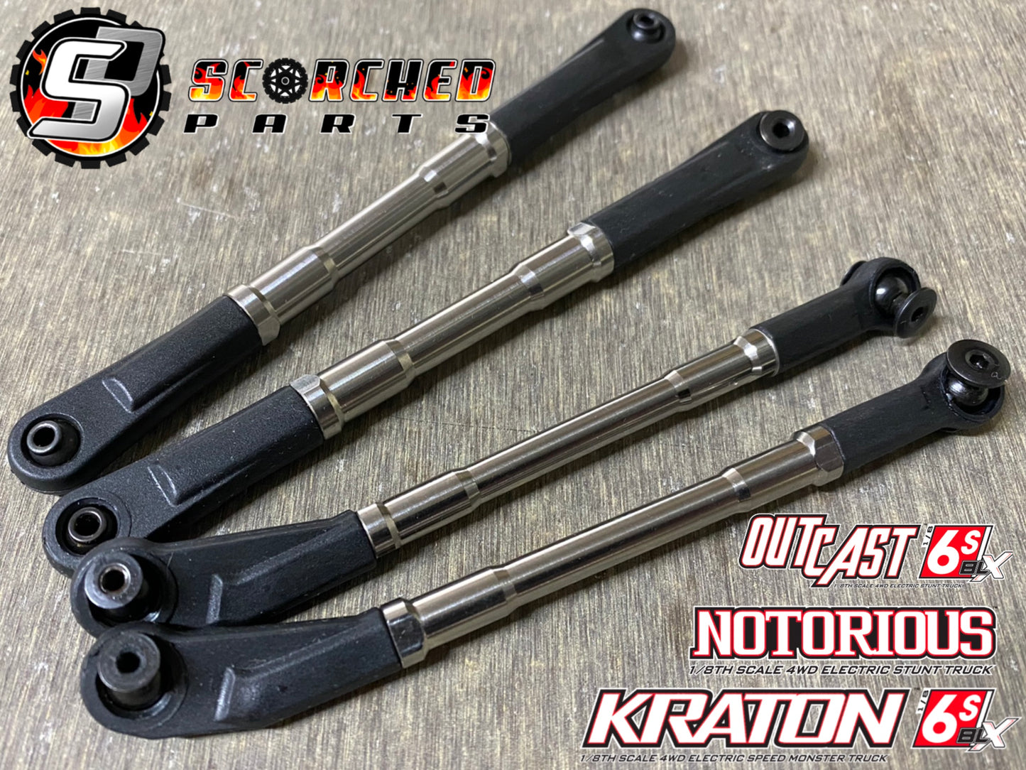 Titanium Turnbuckle / Link Set - for Arrma Kraton / Outcast / Talion / Big Rock 1.7*