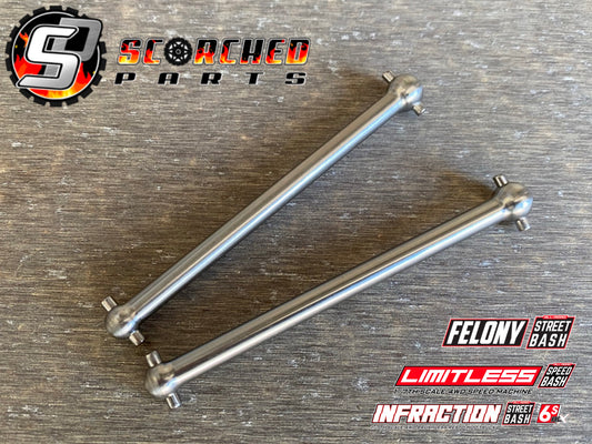 Titanium Rear Axle Shaft Pair - for Arrma Infraction / Limitless v1&2 / Felony / Typhon