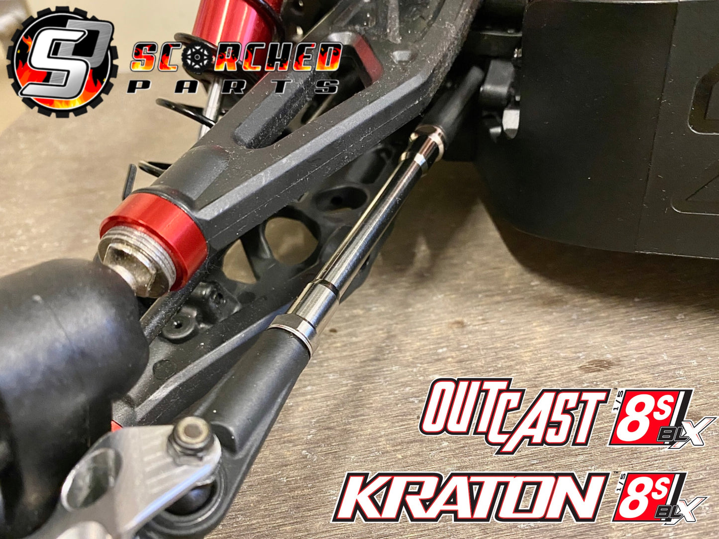 Titanium Turnbuckle Pair - for Arrma Kraton / Outcast 8s (Front or Rear fitment)