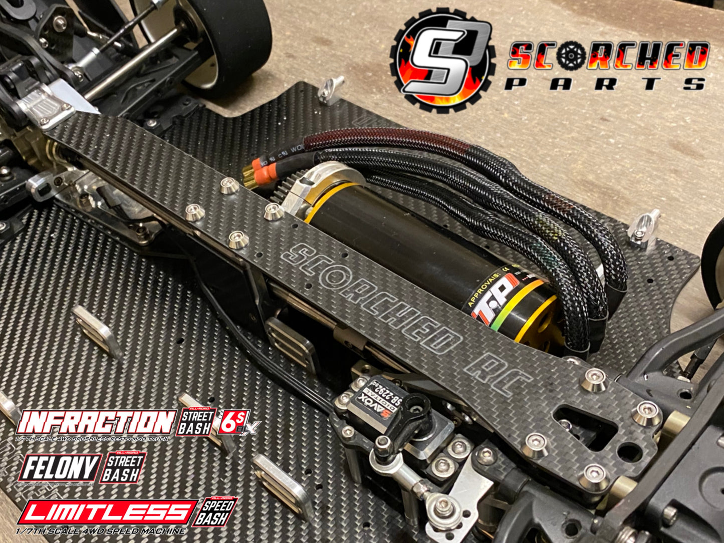 Carbon Fibre Centre Torsion Brace / Top Deck - Arrma Infraction / Felony / Limitless