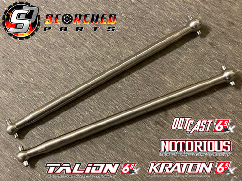 Titanium Rear Axle Shaft Pair - for Arrma 6s Kraton/Outcast/Talion/Fireteam/Big Rock 1/7