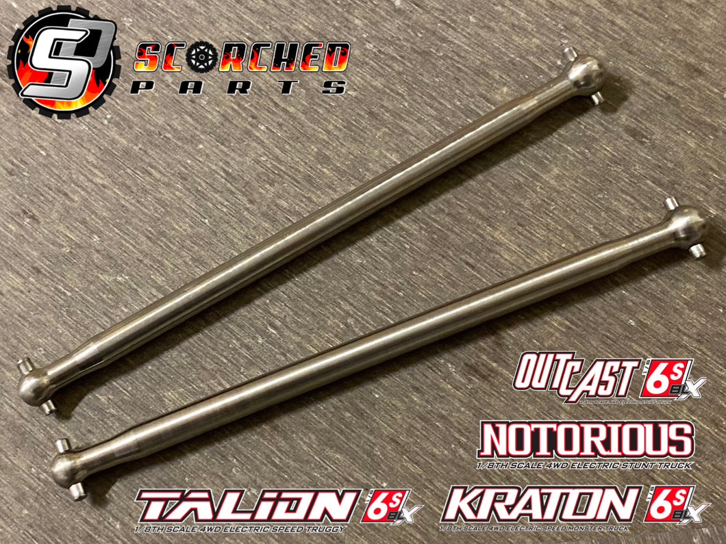 Titanium Rear Axle Shaft Pair - for Arrma 6s Kraton /Outcast / Notorious / Talion/Fireteam inc EXB