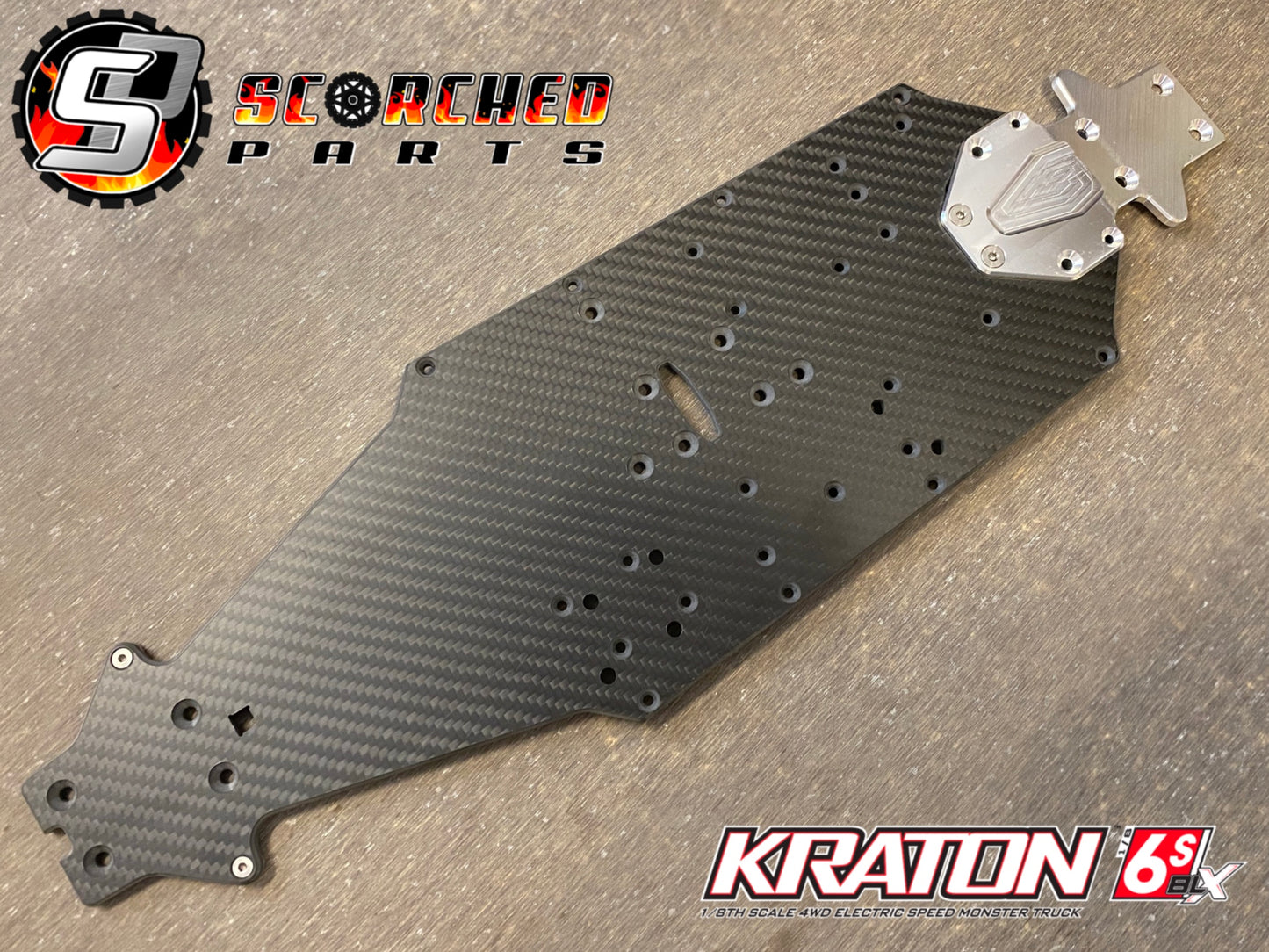 Carbon Fibre Hybrid Chassis - for Arrma Kraton 6s V1-V5 / Stretch Typhon