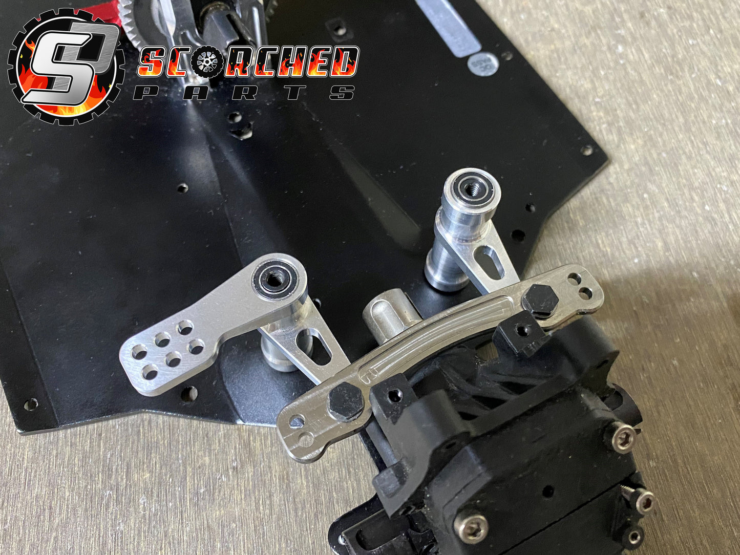 Pair Billet Aluminium Bell Crank Arms / Servo saver delete - for Arrma 1/7 and 1/8