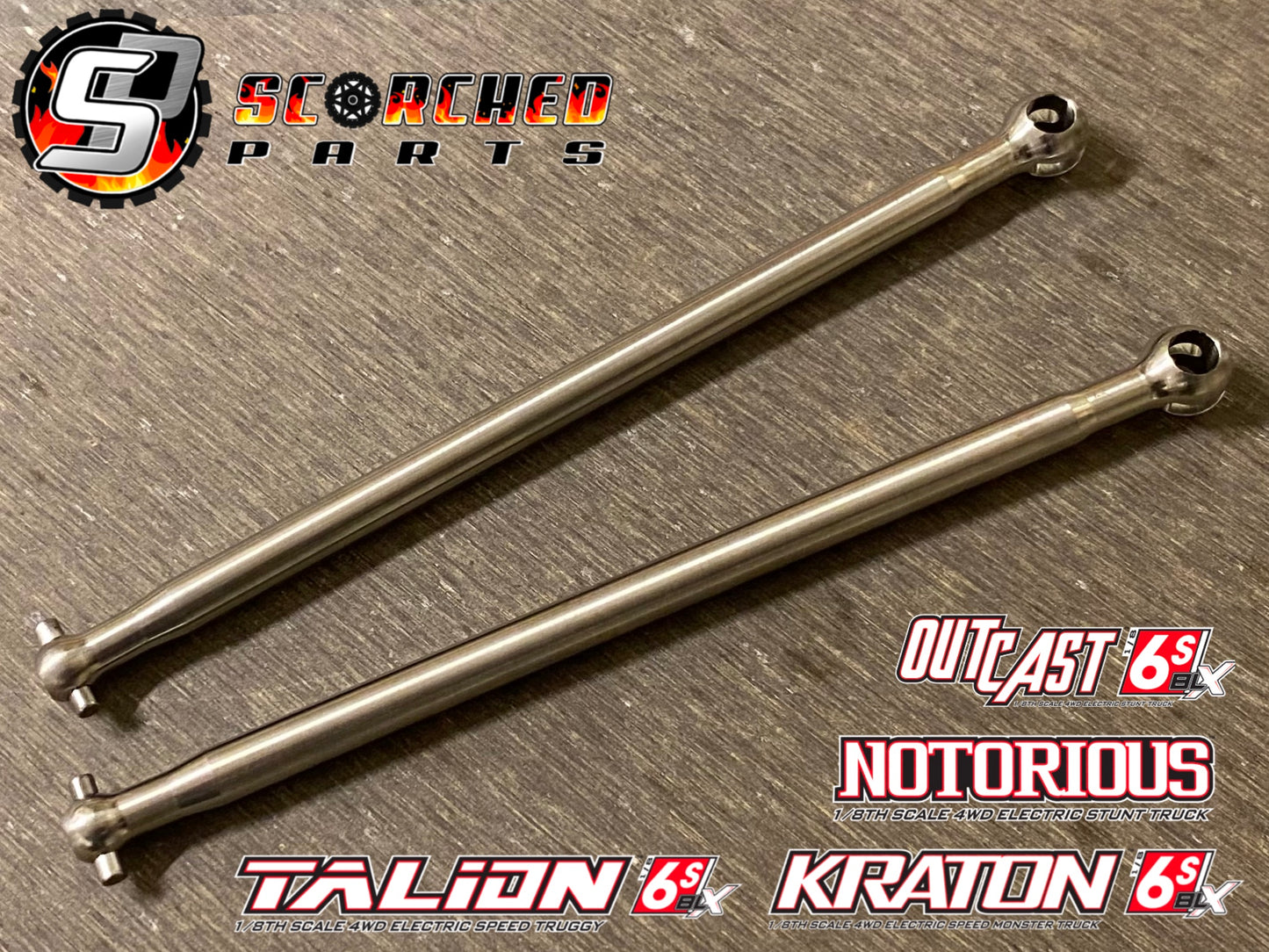 Titanium Front Axle CVD Shaft Pair - for Arrma 6s Kraton /Outcast/Talion/Fireteam/Big Rock 1/7