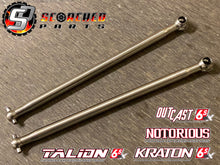 Load image into Gallery viewer, Titanium Front Axle CVD Shaft Pair - for Arrma 6s Kraton /Outcast / Notorious / Talion/Fireteam inc EXB