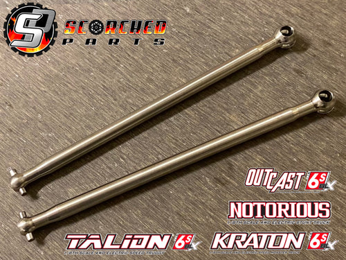 Titanium Front Axle CVD Shaft Pair - for Arrma 6s Kraton /Outcast / Notorious / Talion/Fireteam inc EXB
