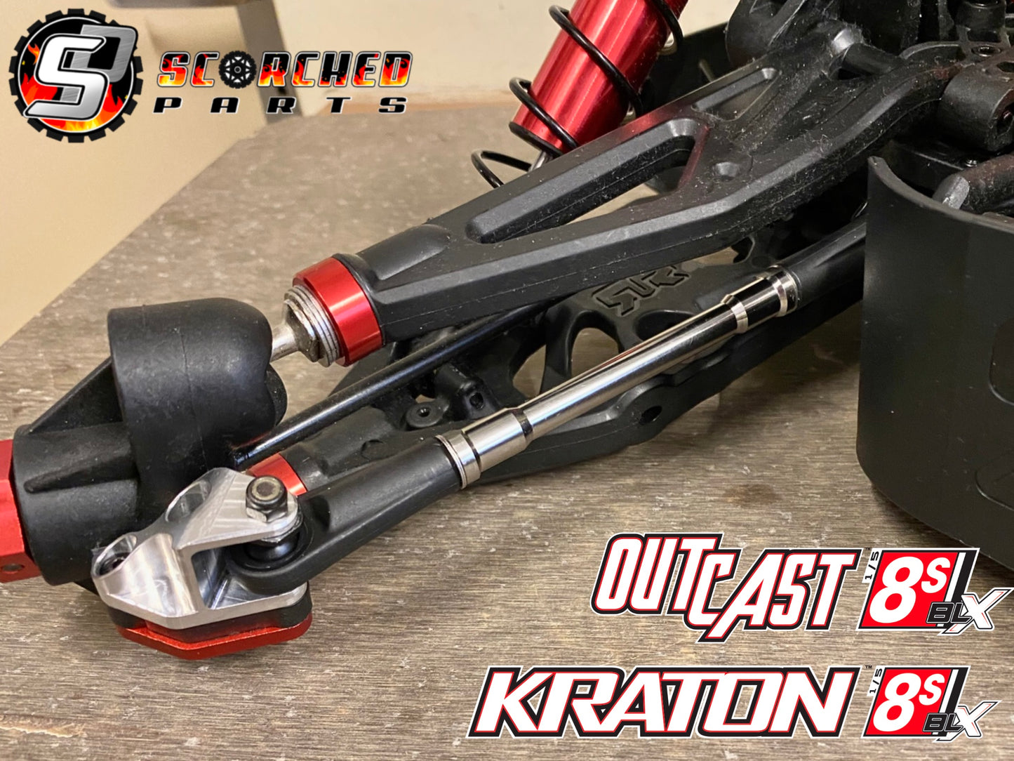 Titanium Turnbuckle Pair - for Arrma Kraton / Outcast 8s (Front or Rear fitment)