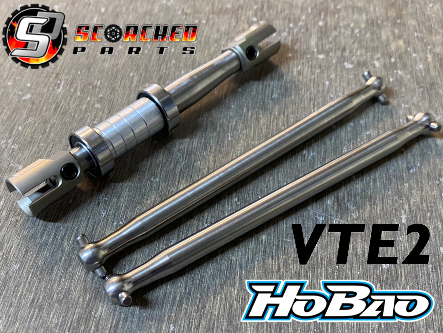 Titanium Pinocchio Spool and Centre Drive Shaft Set - for Hobao VTE2