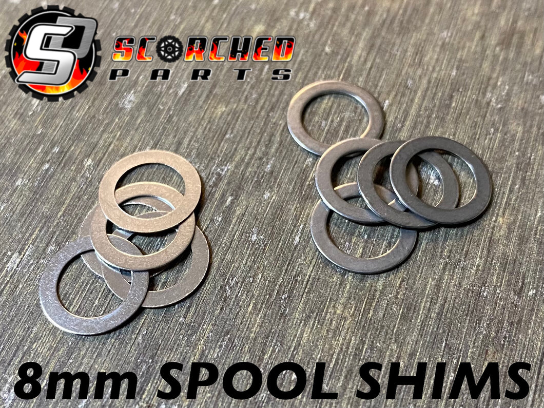 Spool / Spur Shim spacer kit - For 8mm spools. 0.5 and 0.2 thickness