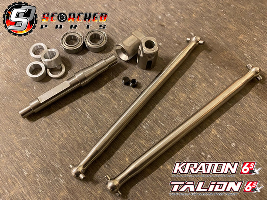 Titanium Centre Drive Shaft and Pinocchio spool set - for Arrma Kraton / Stretch Typhon / Talion