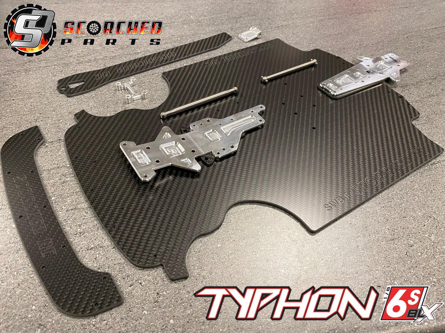 Carbon Fibre GT width Chassis Kit 328mm / Arrma Short Wheelbase