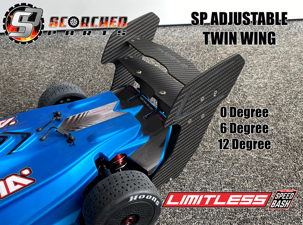 SP Rear Adjustable Twin Wing Set - for Arrma Limitless / Infraction ...
